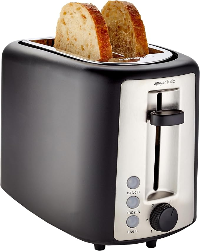 Amazon Basics 2 Slice Toaster - Front View