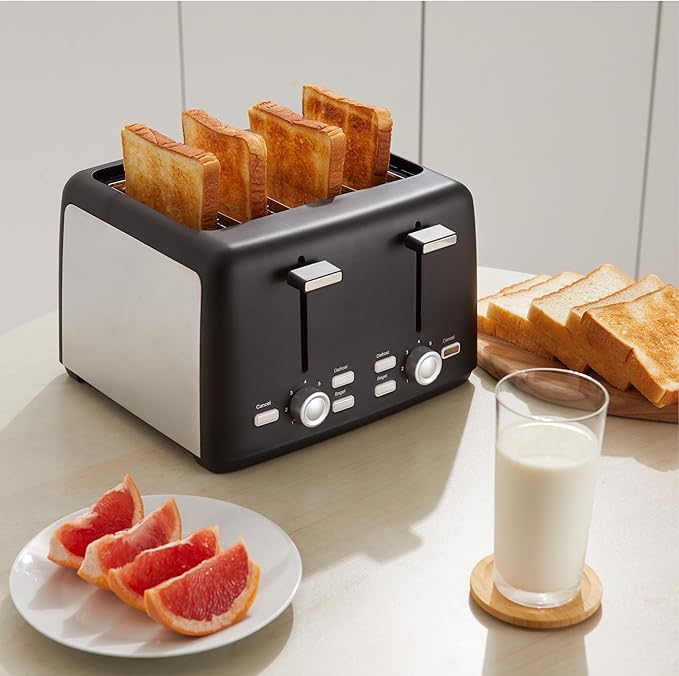 Amazon Basics 4 Slice Toaster - Side View