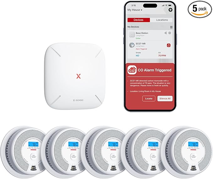 >Best Smart Smoke Detector 2025 - X-Sense SC07-MR51 Combo